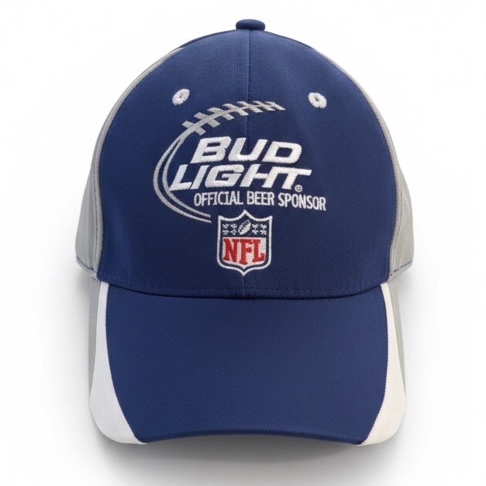 Bud Light NFL Official Beer Sponsor Trucker Hat Navy Mesh OSFM Dad Hat Athletics